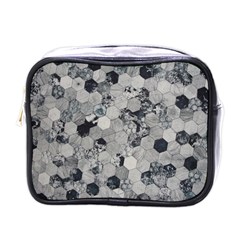 Grayscale Tiles Mini Toiletries Bag (one Side) by WensdaiAmbrose