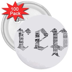 Taylor Swift 3  Buttons (100 Pack) 