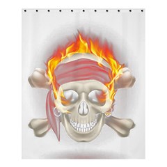 Fire Red Skull Shower Curtain 60  X 72  (medium) 