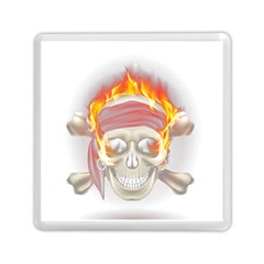 Fire Red Skull Memory Card Reader (square)