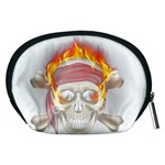 Fire Red Skull Accessory Pouch (Medium) Back