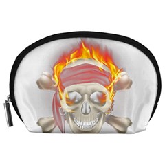 Fire Red Skull Accessory Pouch (large)