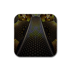 Fractal Hexagon Geometry Hexagonal Rubber Square Coaster (4 Pack)  by Mariart