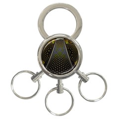 Fractal Hexagon Geometry Hexagonal 3-ring Key Chains by Mariart