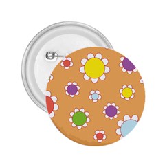 Floral Flowers Retro 2 25  Buttons by Mariart
