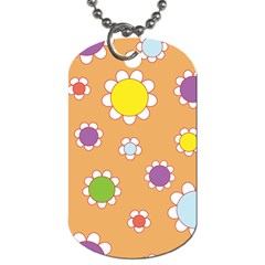 Floral Flowers Retro Dog Tag (one Side)