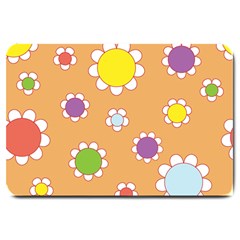 Floral Flowers Retro Large Doormat  by Mariart