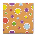 Floral Flowers Retro Face Towel Front