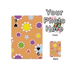 Floral Flowers Retro Playing Cards 54 (Mini) Front - Spade9