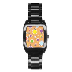 Floral Flowers Retro Stainless Steel Barrel Watch by Mariart