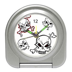 Illustration Vector Skull Travel Alarm Clock by Mariart