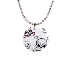 Illustration Vector Skull 1  Button Necklace by Mariart