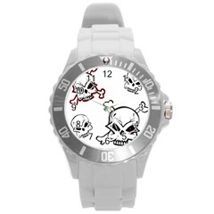 Illustration Vector Skull Round Plastic Sport Watch (l)