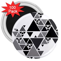 Gray Triangle Puzzle 3  Magnets (100 Pack)