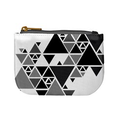 Gray Triangle Puzzle Mini Coin Purse by Mariart