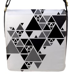 Gray Triangle Puzzle Flap Closure Messenger Bag (s) by Mariart