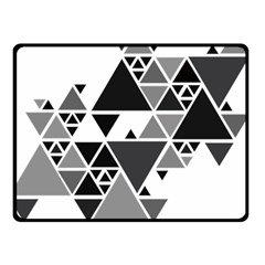 Gray Triangle Puzzle Double Sided Fleece Blanket (small) 