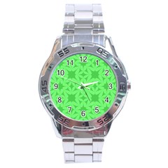 Green Magenta Wallpaper Seamless Pattern Stainless Steel Analogue Watch