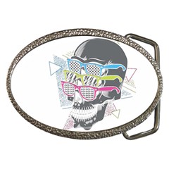 Illustration Skull Rainbow Belt Buckles