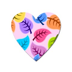 Leaves Background Beautiful Heart Magnet by Mariart