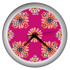 Morroco Tile Traditional Wall Clock (silver)