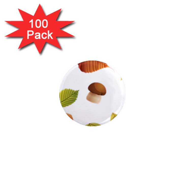 Leaves Mushrooms 1  Mini Magnets (100 pack) 