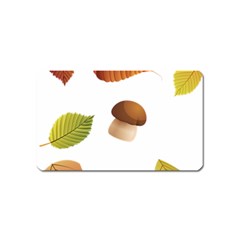 Leaves Mushrooms Magnet (Name Card)