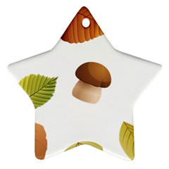 Leaves Mushrooms Star Ornament (Two Sides)