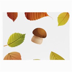 Leaves Mushrooms Large Glasses Cloth