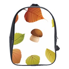 Leaves Mushrooms School Bag (XL)