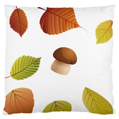 Leaves Mushrooms Large Flano Cushion Case (one Side)