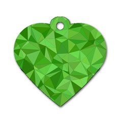 Mosaic Tile Geometrical Abstract Dog Tag Heart (one Side)