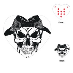 Kerchief Human Skull Playing Cards (heart)