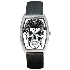 Kerchief Human Skull Barrel Style Metal Watch by Mariart