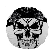 Kerchief Human Skull Standard 15  Premium Round Cushions