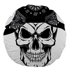 Kerchief Human Skull Large 18  Premium Round Cushions by Mariart