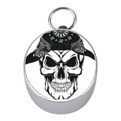 Kerchief Human Skull Mini Silver Compasses