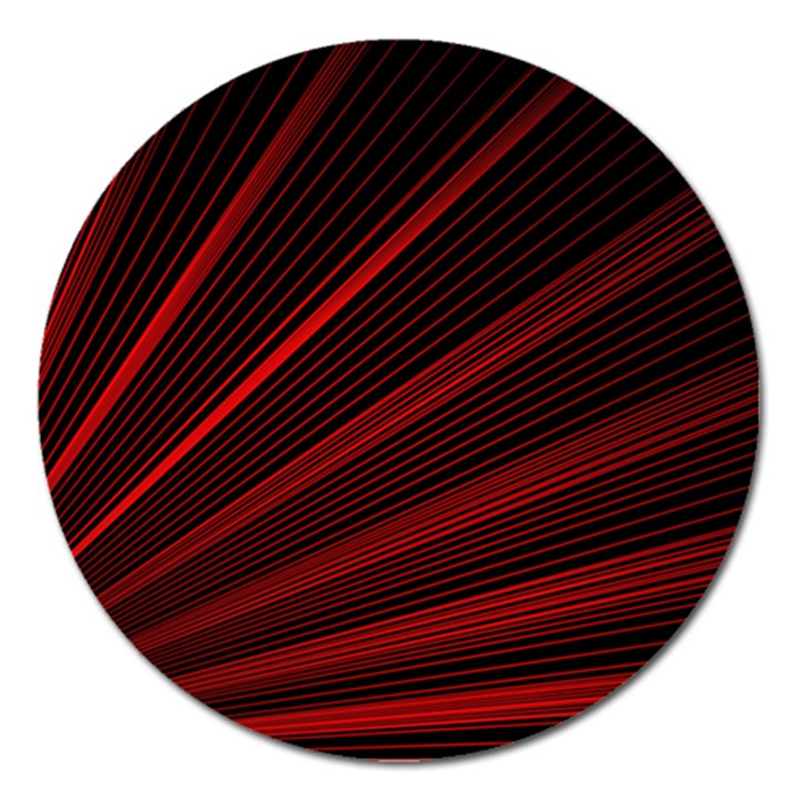 Line Geometric Red Object Tinker Magnet 5  (Round)