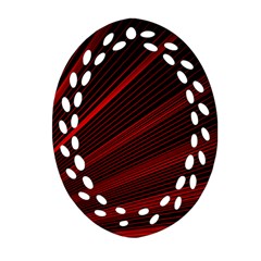 Line Geometric Red Object Tinker Ornament (oval Filigree) by Mariart