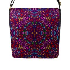 Kaleidoscope Triangle Pattern Flap Closure Messenger Bag (l)