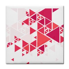 Red Triangle Pattern Tile Coasters