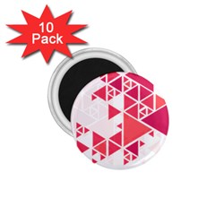 Red Triangle Pattern 1 75  Magnets (10 Pack)  by Mariart