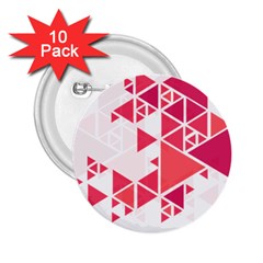 Red Triangle Pattern 2 25  Buttons (10 Pack) 