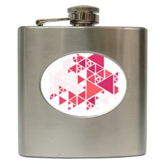 Red Triangle Pattern Hip Flask (6 Oz)