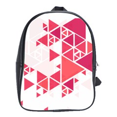 Red Triangle Pattern School Bag (large) by Mariart