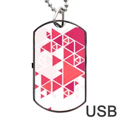 Red Triangle Pattern Dog Tag Usb Flash (two Sides)