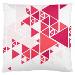 Red Triangle Pattern Large Cushion Case (one Side) by Mariart