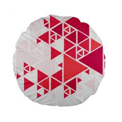 Red Triangle Pattern Standard 15  Premium Round Cushions