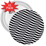 Zigzag Chevron 3  Buttons (10 pack)  Front