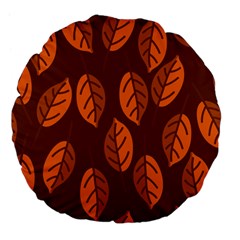 Pattern Leaf Plant Large 18  Premium Flano Round Cushions by Mariart